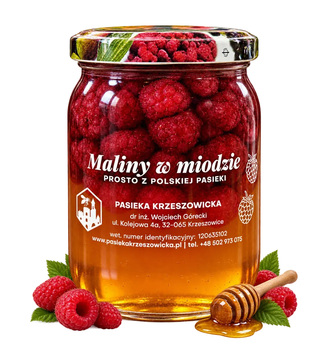 Maliny w miodzie w aranżacji