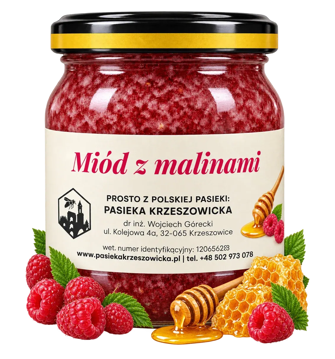 Miód z malinami w aranżacji