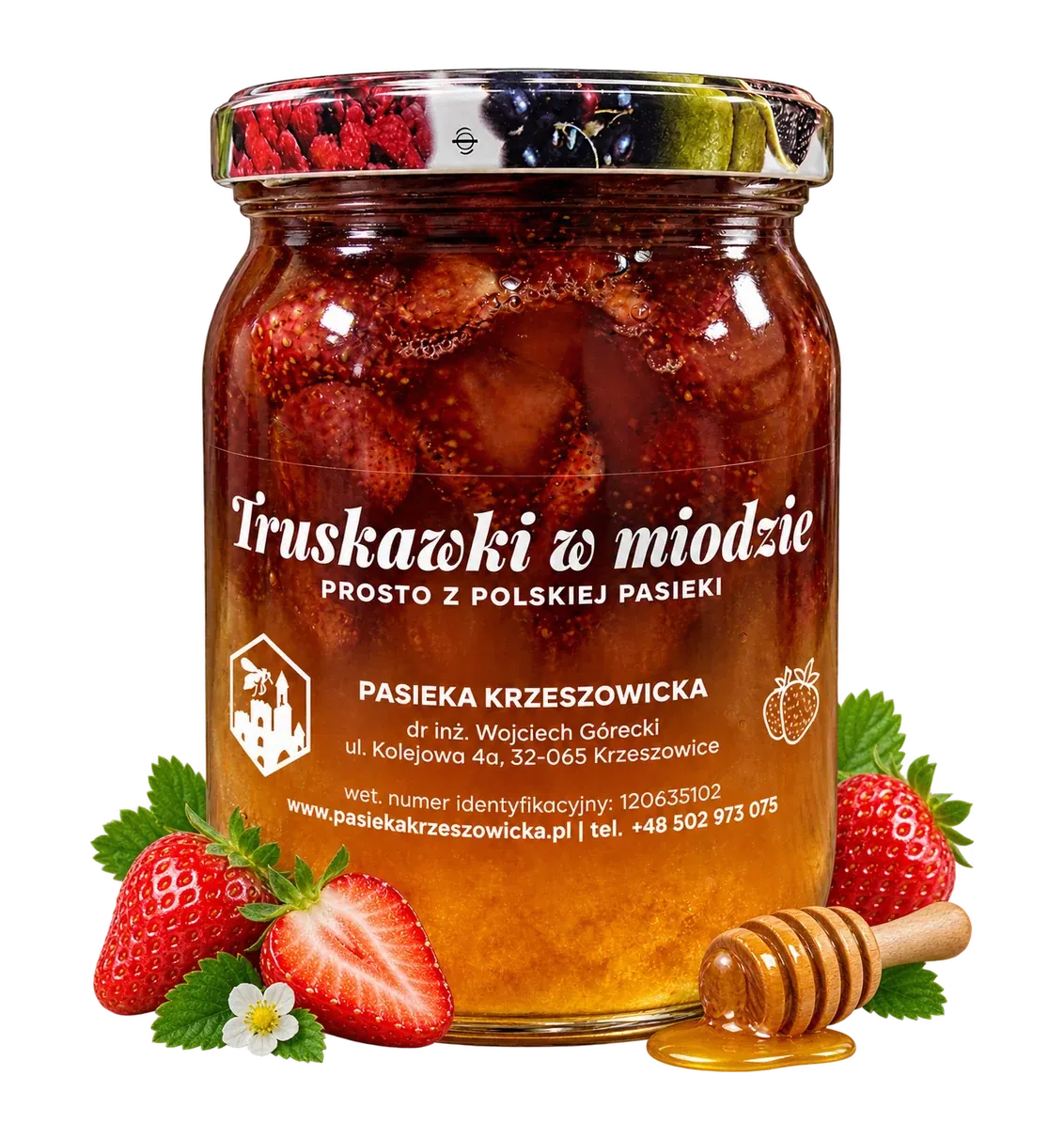 Truskawki w miodzie w aranżacji